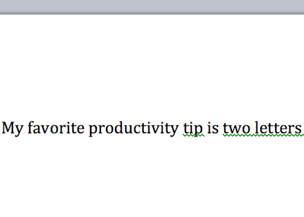 Productivity in Just Two Letters